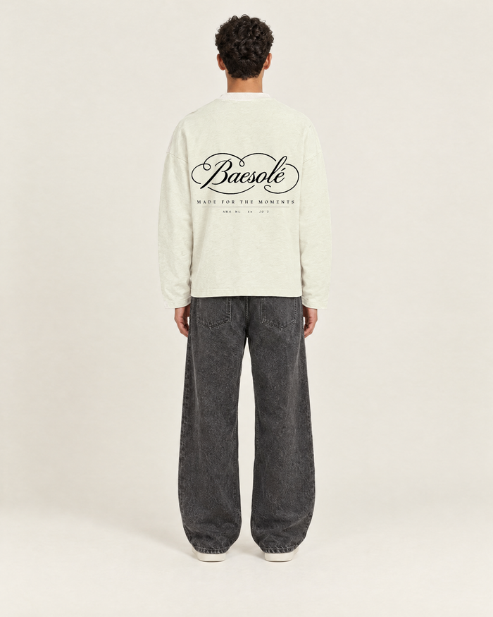 Native Longsleeve Vintage Wit op model, achterkant