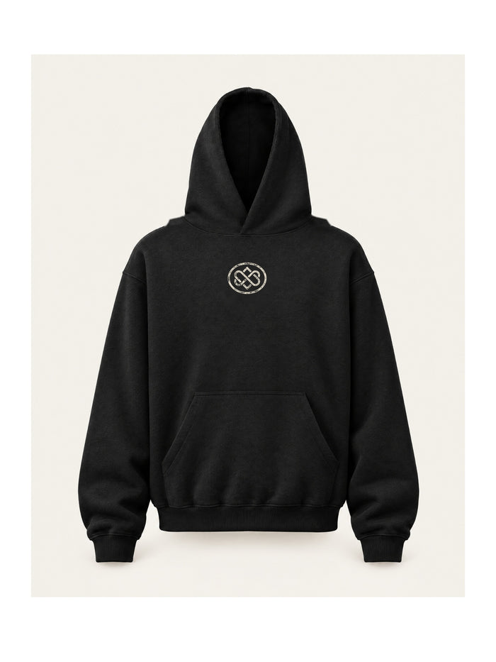Hushed Hoodie Black, voorkant