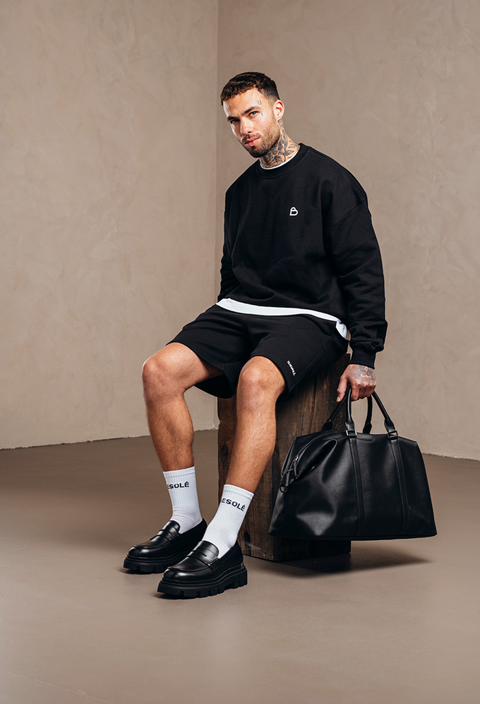Pull avec logo en noir