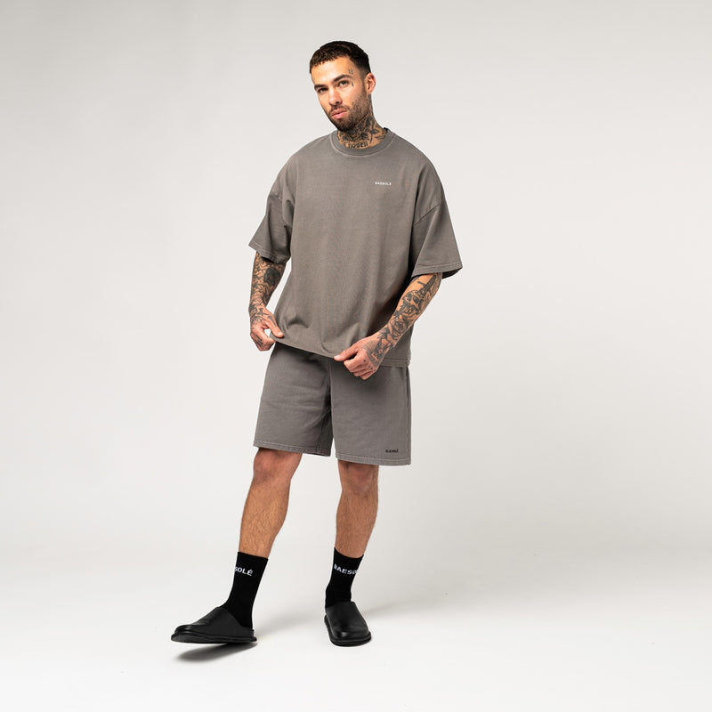 Stone Grey Sweatshorts - Baesole